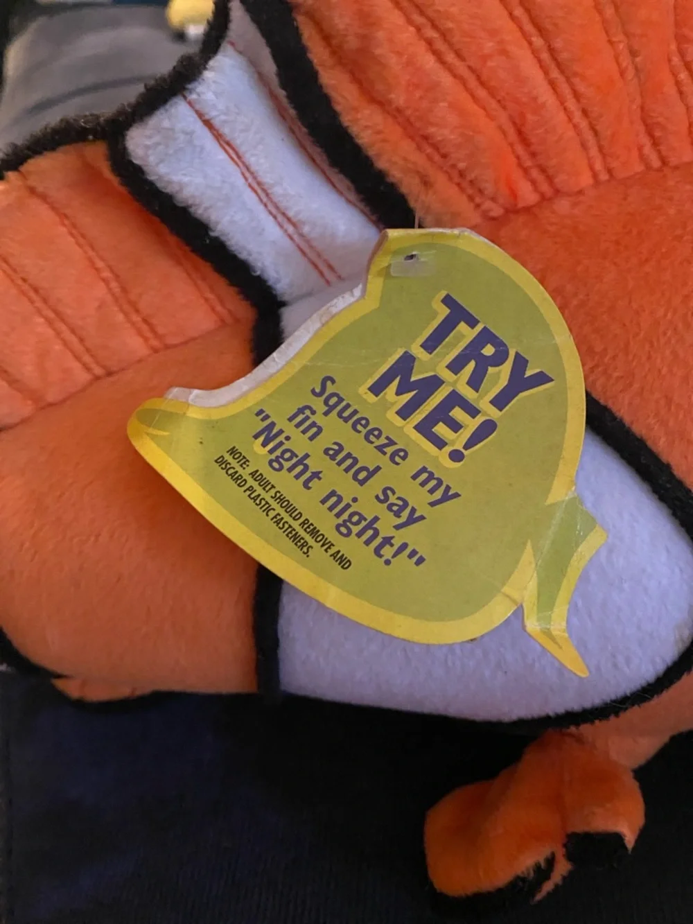 Disney NEMO Orange & White Clownfish Plush